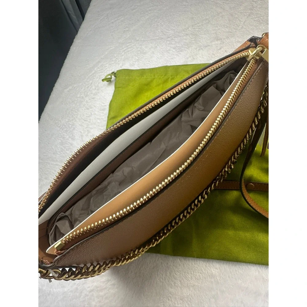 Tory Burch Perry Shoulder Bag Women OS Autumn Brown NEW Pebbled Leather 175544